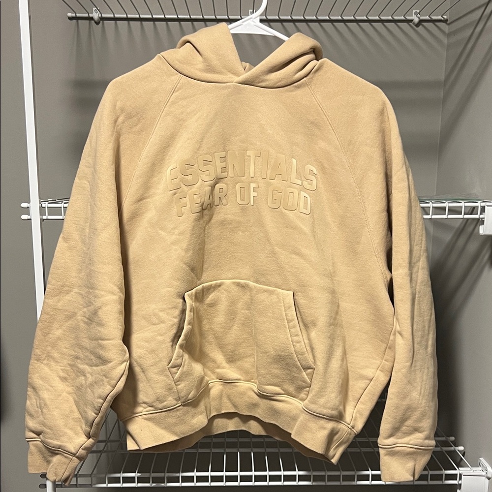 Fear of God Essentials Beige Hoodie